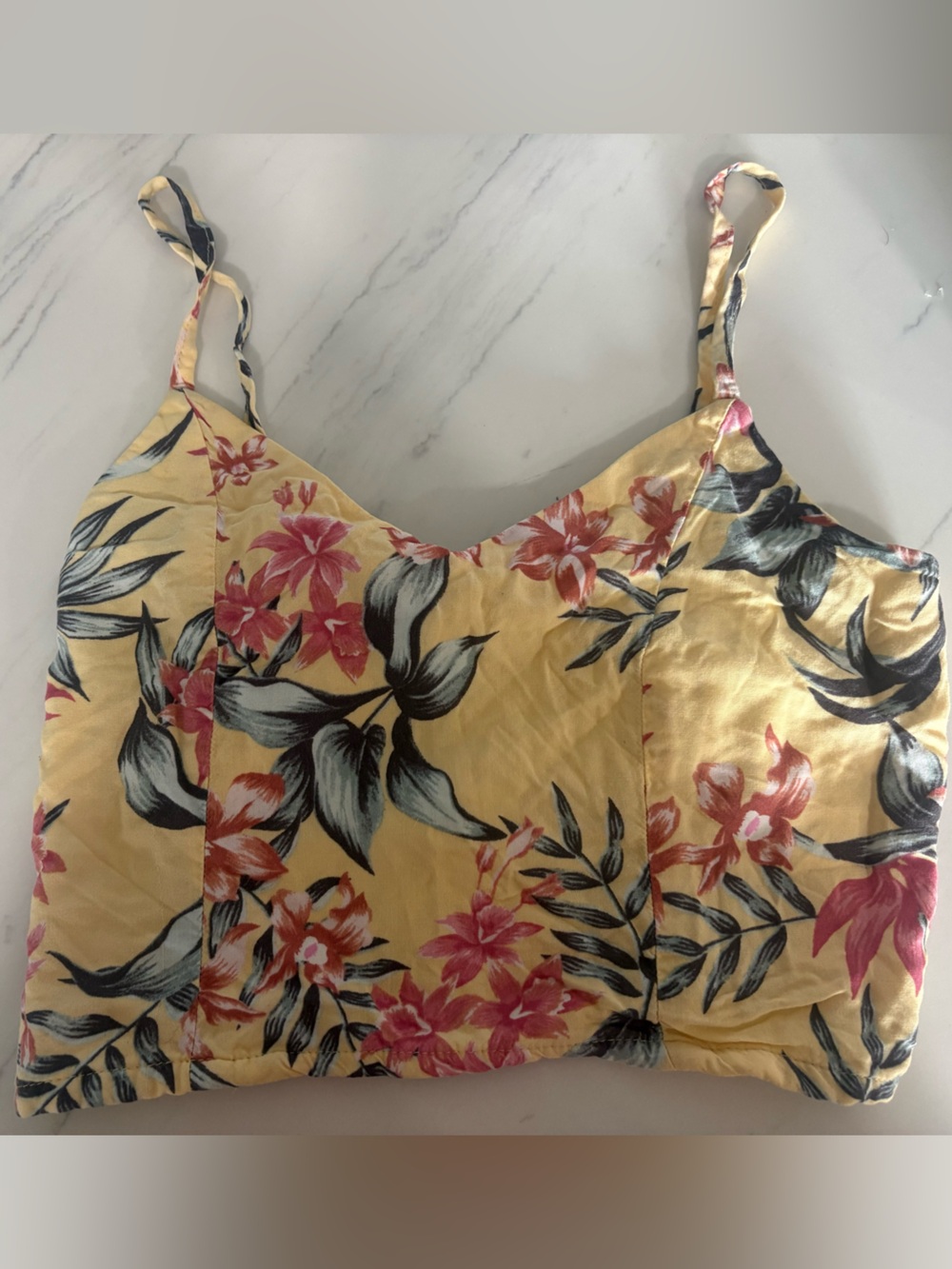 H&M Yellow Floral Crop Top